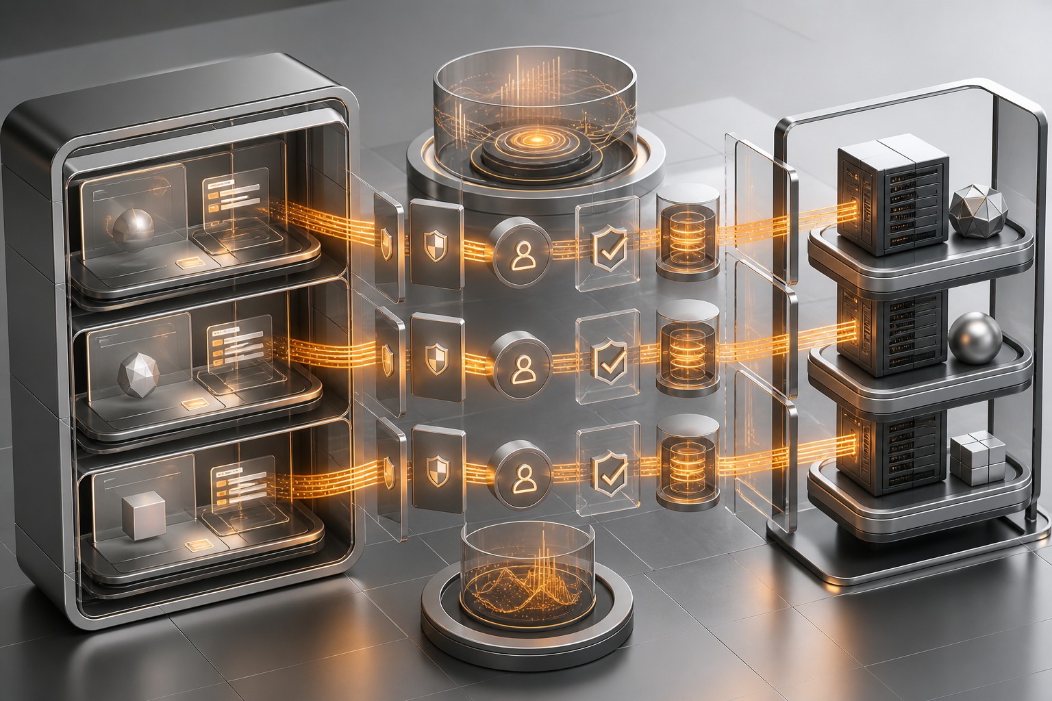 Connected systems visual for comparing tool-based automation and agent workflows.
