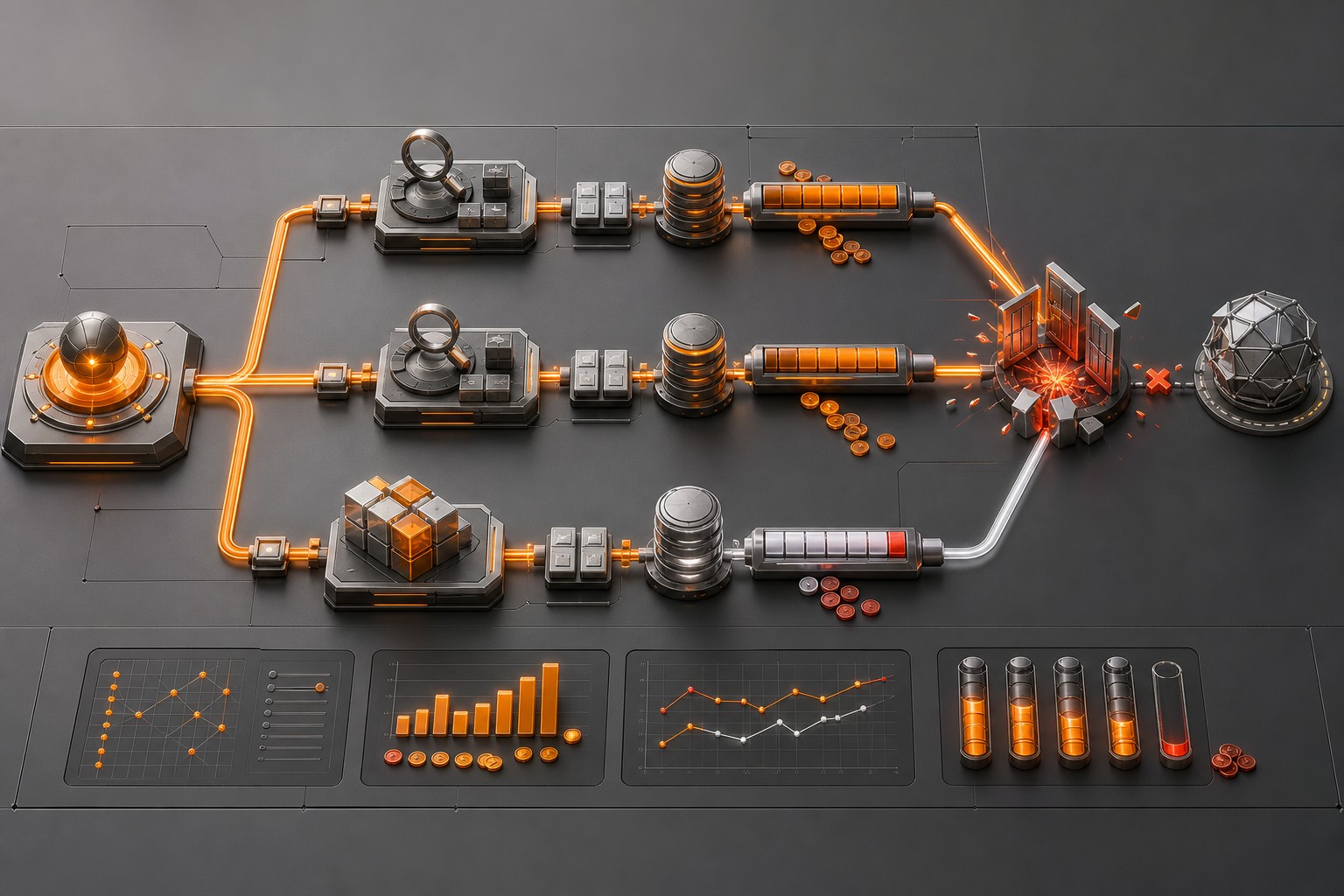 Evaluation and failure-analysis visual for an AI project.
